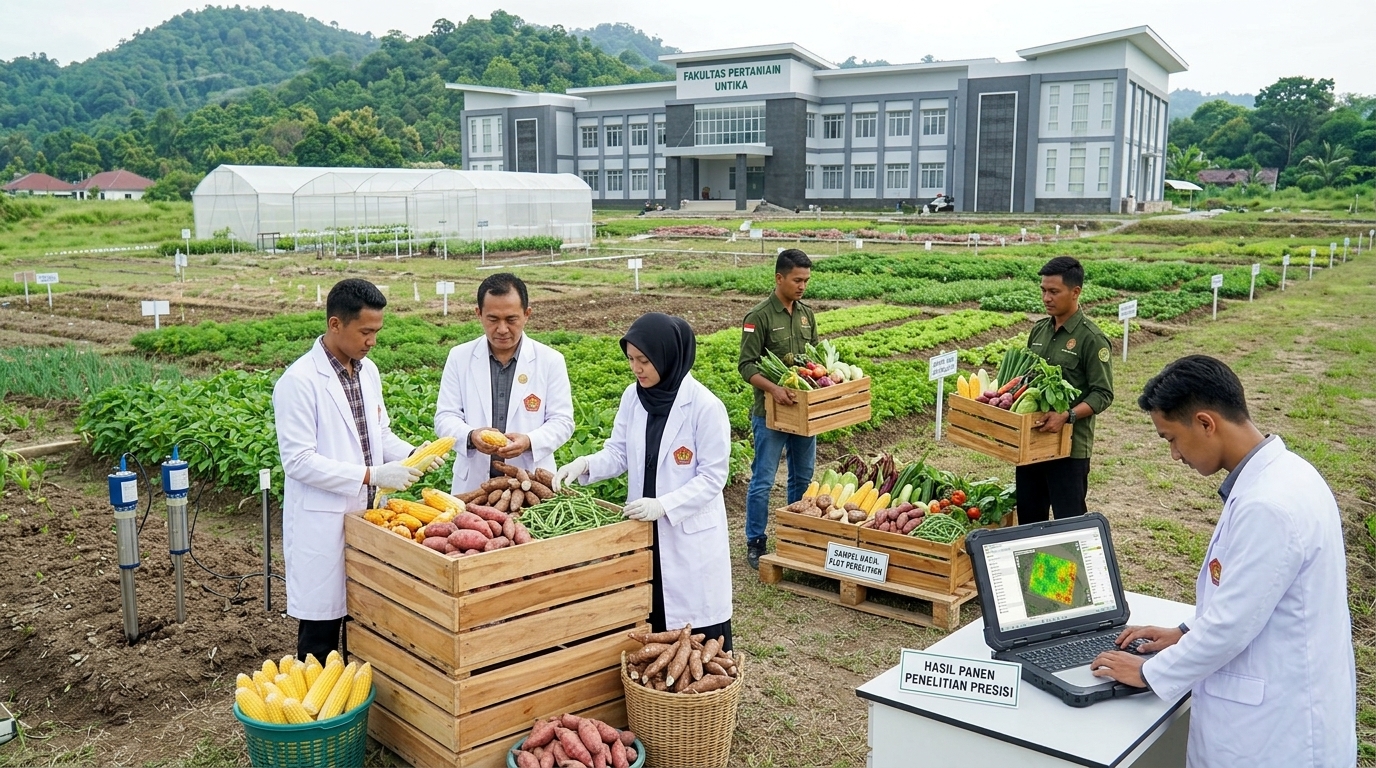 Kolaborasi Mahasiswa dan Dosen Faperta Untika Kelola Plot Penelitian Pangan